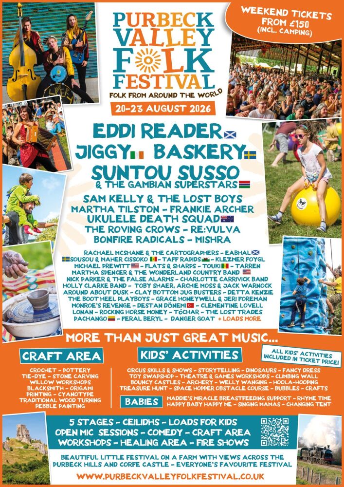 Aug 20 to 23 Purbeck Valley Folk Festival 2026 Aug 20 to 23 Purbeck Valley Folk Festival 2026