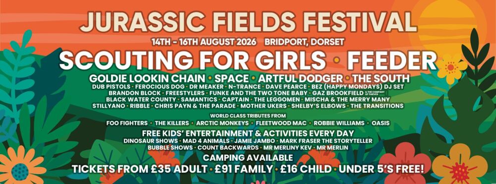 Aug 14 to 16 Jurassic Fields Festival 2026 Aug 14 to 16 Jurassic Fields Festival 2026