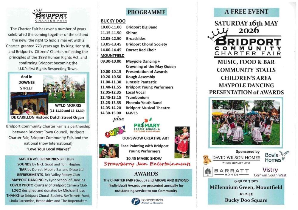 May 16 Bridport Community Charter Fair 2026