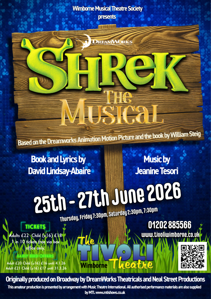 June Wimborne Musical Theatre Shrek 2026 Poster New