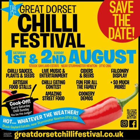 Aug 1 and 2 Cheese and Chilli Festival Sturminster Newton 2026