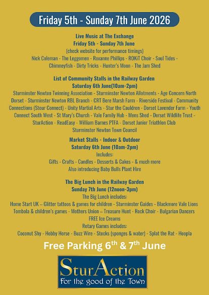 June 5 to 7 Sturminster Newton Big Weekend 2026 2 June 5 to 7 Sturminster Newton Big Weekend 2026 2