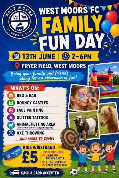 June 13 West Moors FC Fun Day 2026 June 13 West Moors FC Fun Day 2026