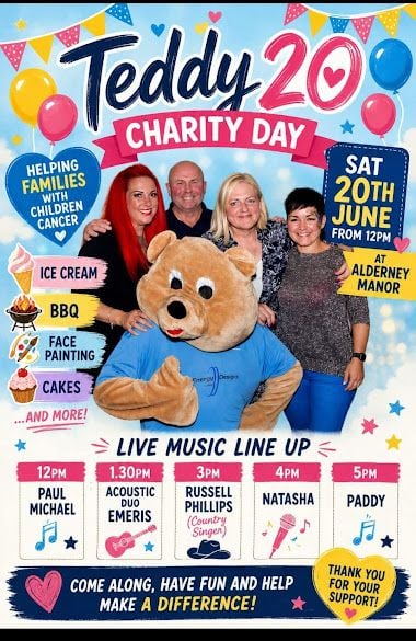 June 20 Teddy 20 Charity Day lderney Manor 2026 June 20 Teddy 20 Charity Day lderney Manor 2026