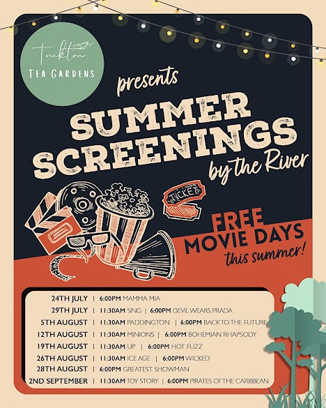 July Aug Sept Tuckton Tea Gardens Summer Movies 2026