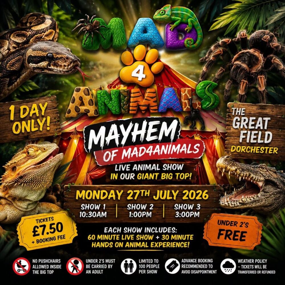July 27 Mad 4 Animals Dorchester 2026 July 27 Mad 4 Animals Dorchester 2026