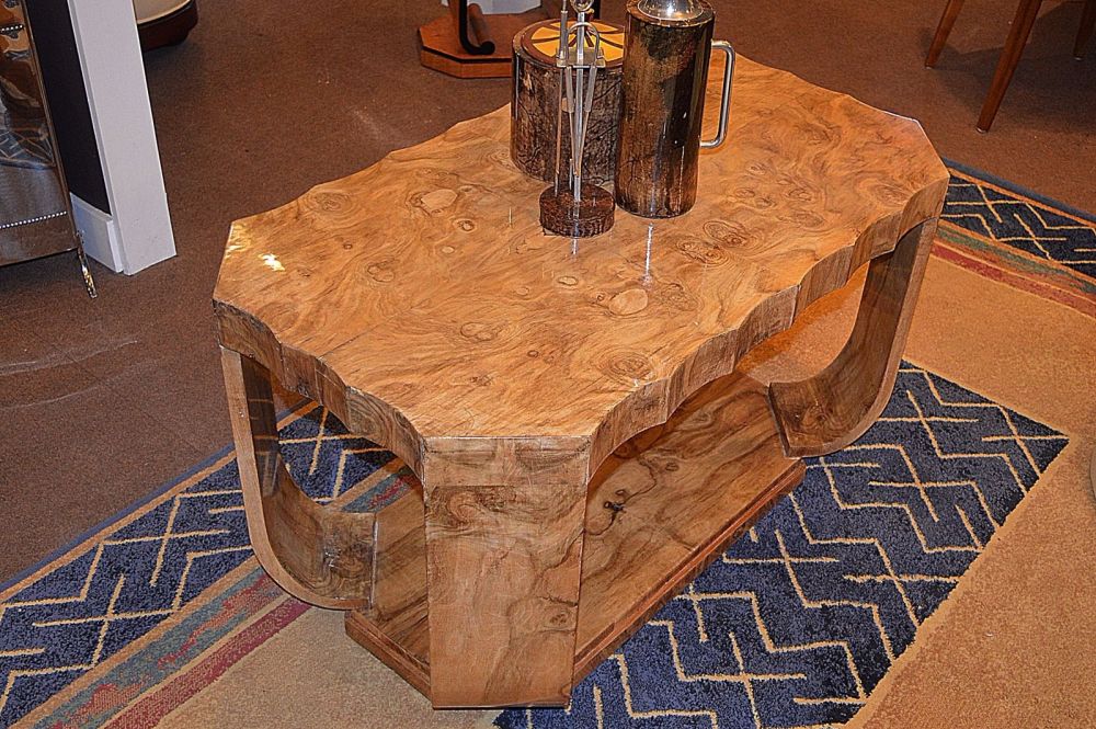 Fine Walnut coffee table of large size by H&L Epstein