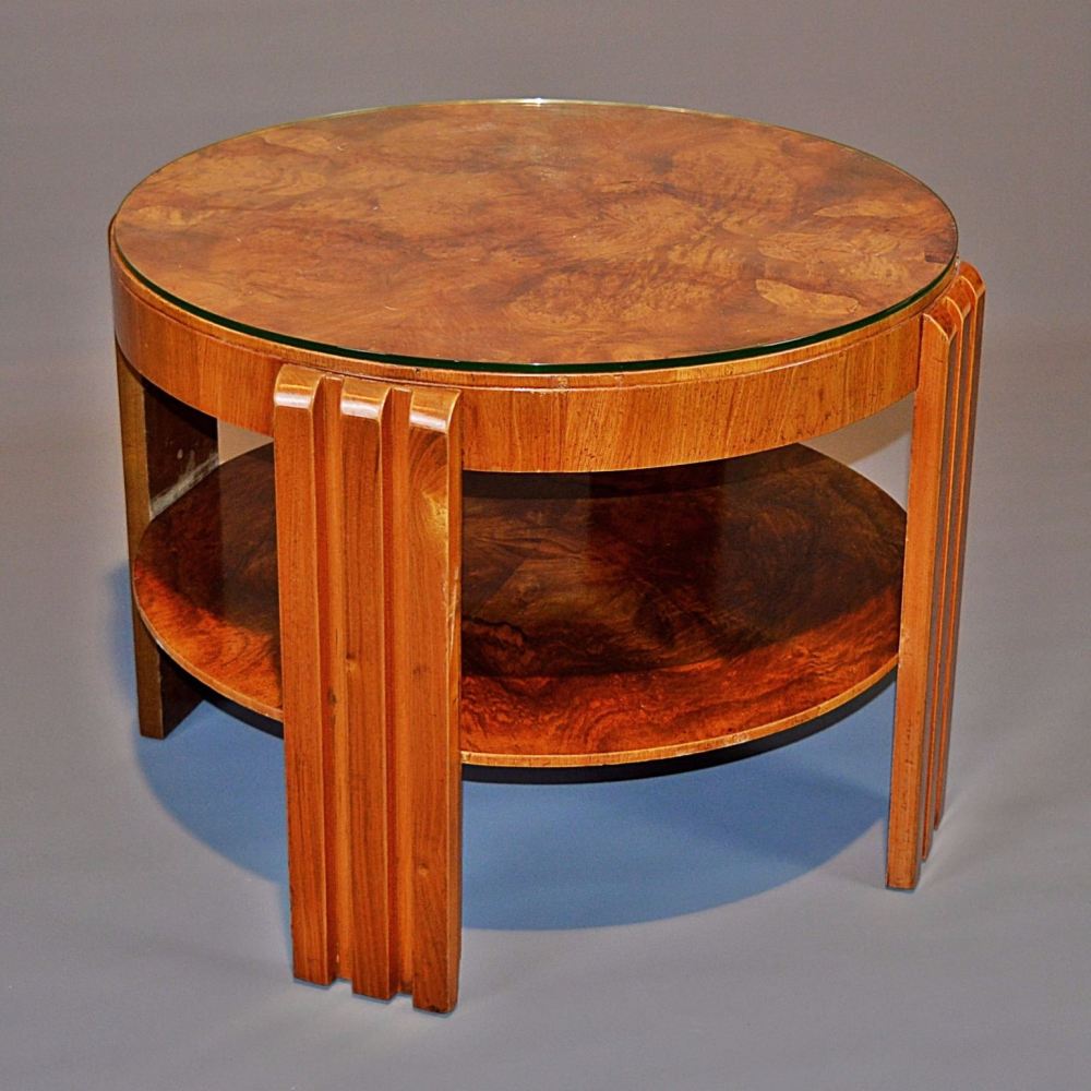 Good Art Deco burr walnut coffee table
