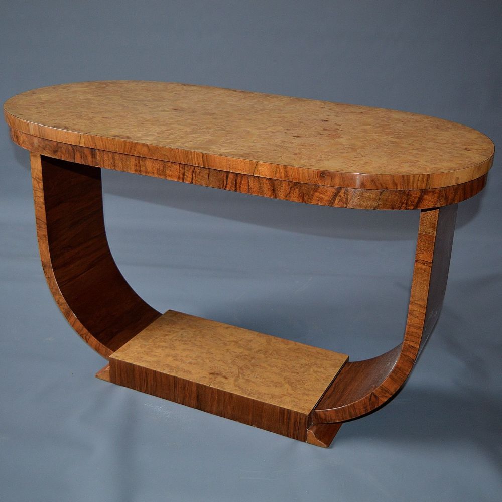 Fine Art Deco burr walnut coffee table