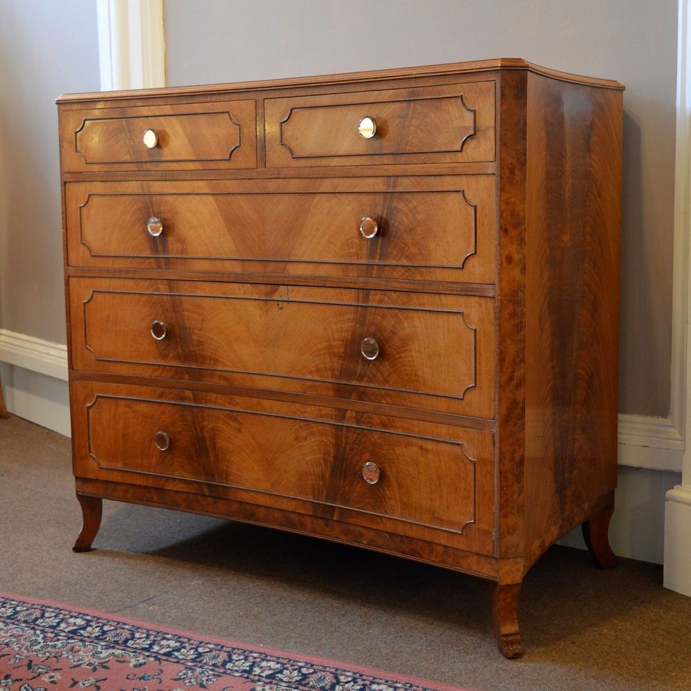 Fine Art Deco concave chest of drawers