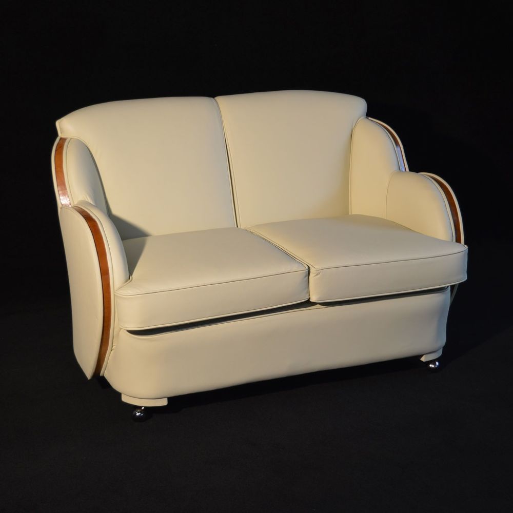 Rare Art Deco two seater cloud sofa by H&L Epstein