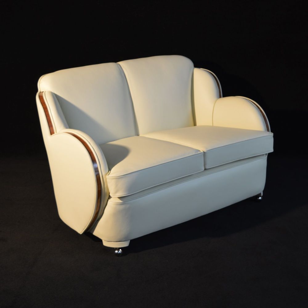 Rare Art Deco two seater cloud sofa by H&L Epstein