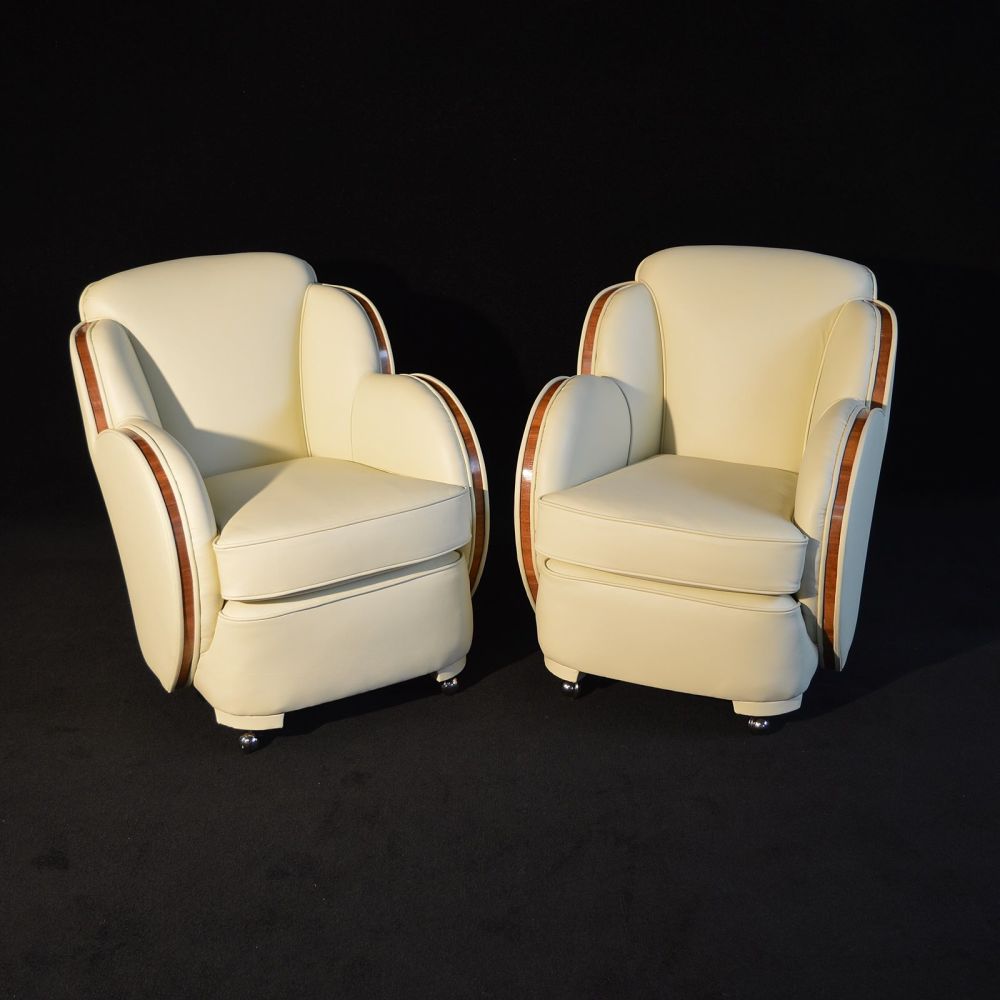 Pair of Art Deco cloud armchairs by H&L Epstein