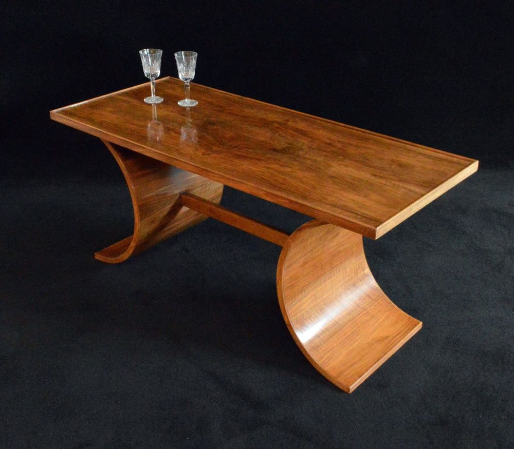Fine & rare Art Deco walnut coffee table