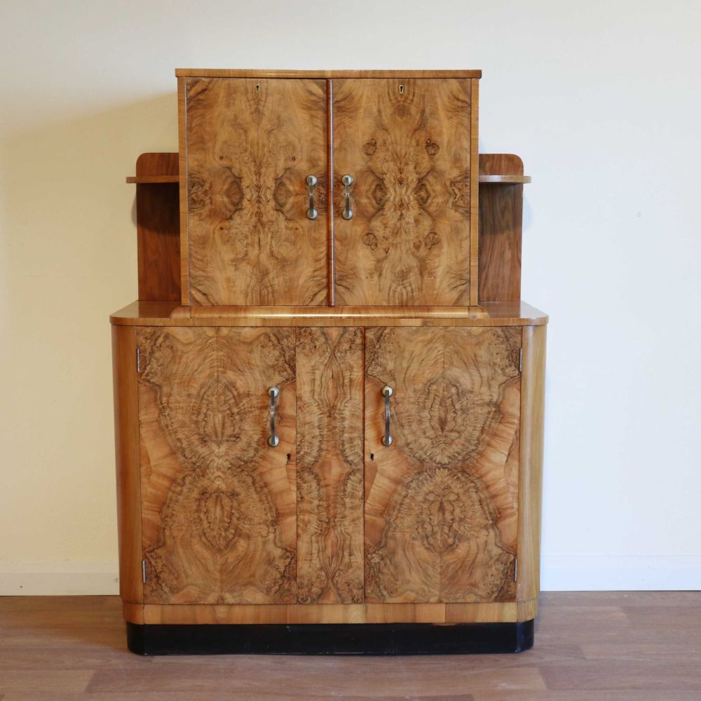 Art Deco walnut cocktail cabinet