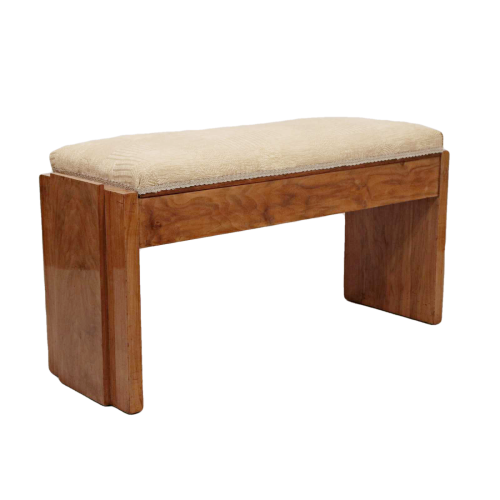 Art Deco Walnut Duet Stool