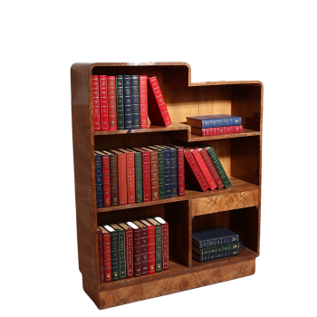 Art Deco walnut bookcase of diminutive proportions