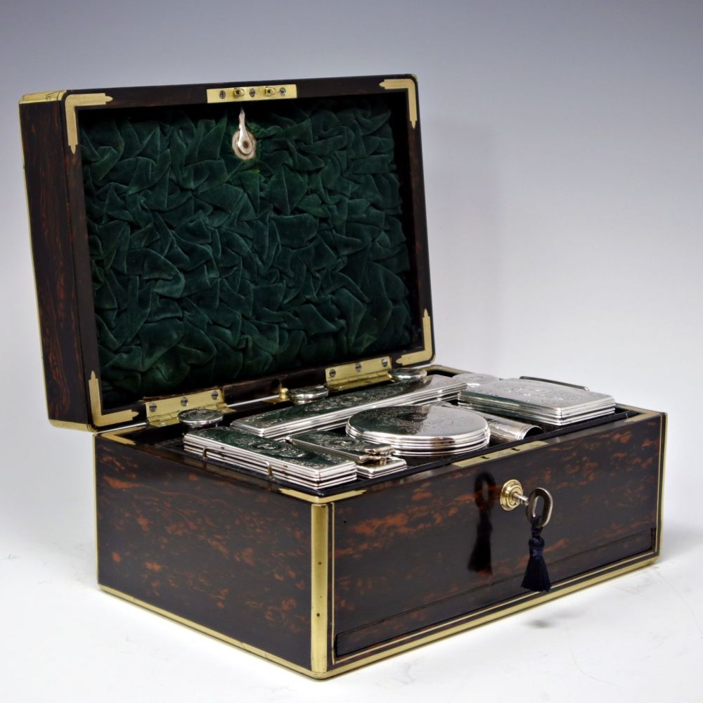 Antique coromandel dressing box.