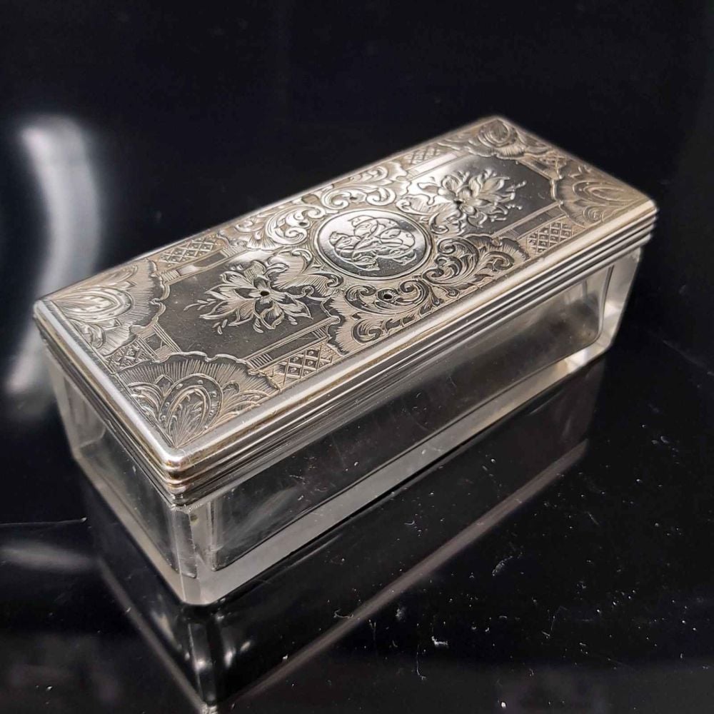 Antique sterling silver dressing table box.