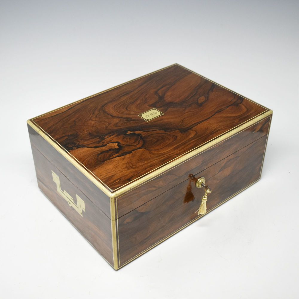 Antique rosewood jewellery box by Edwards.