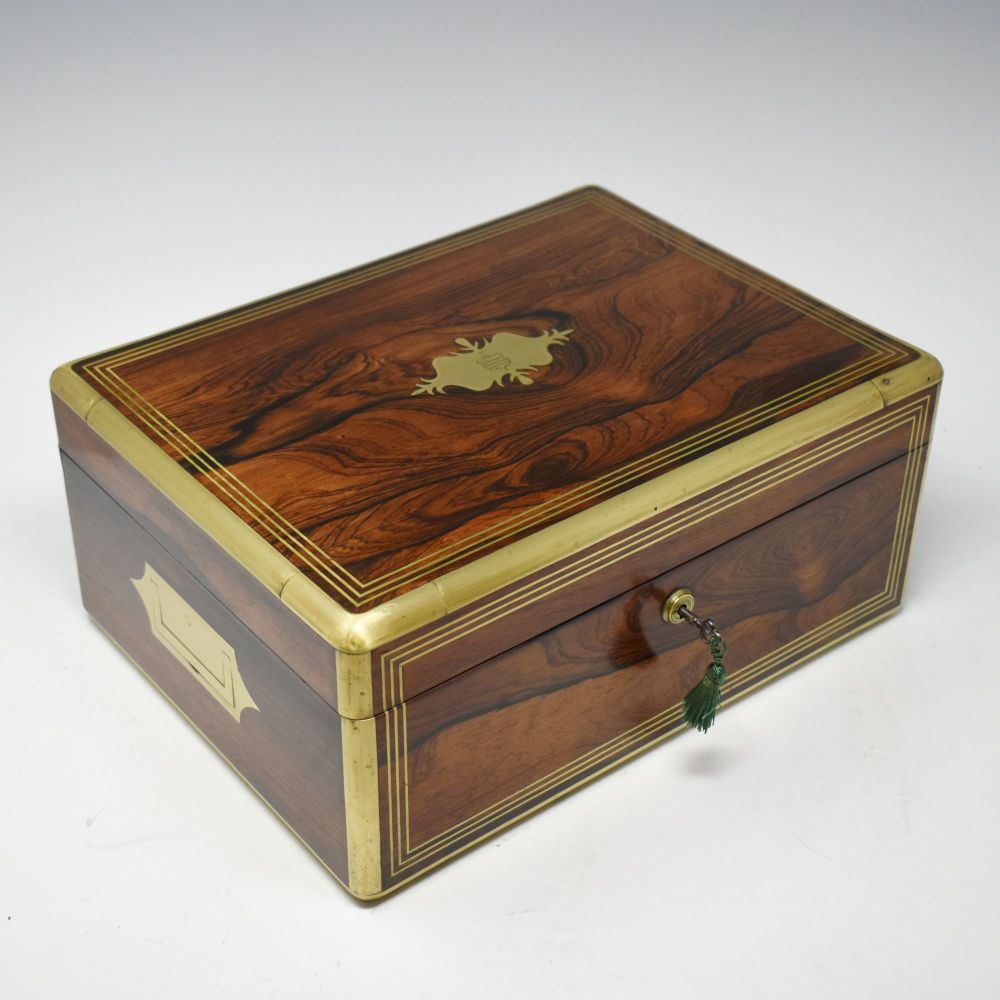 Antique rosewood jewellery box.