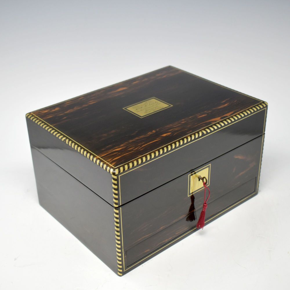 Fine antique coromandel jewellery box.