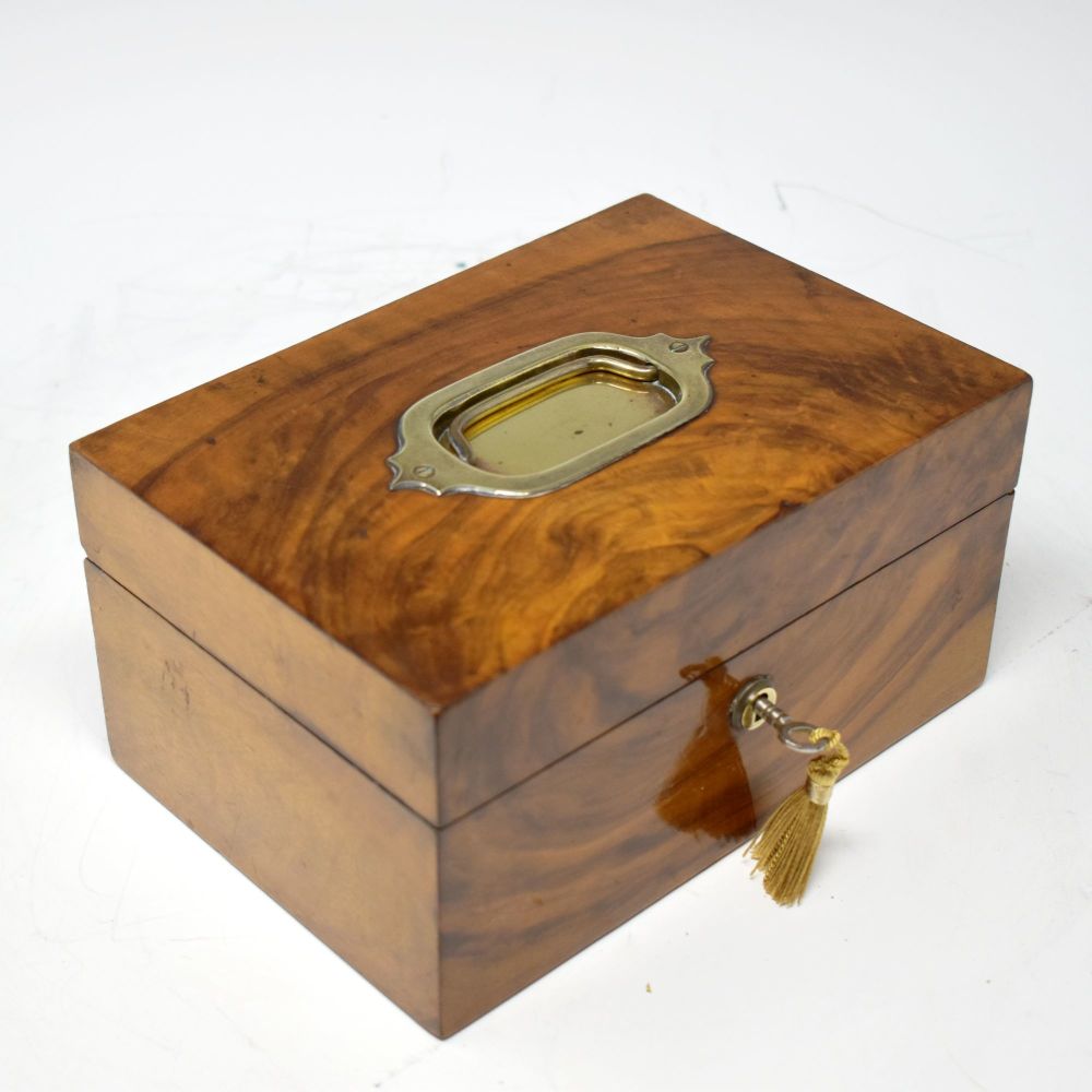 Victorian walnut jewllery box.