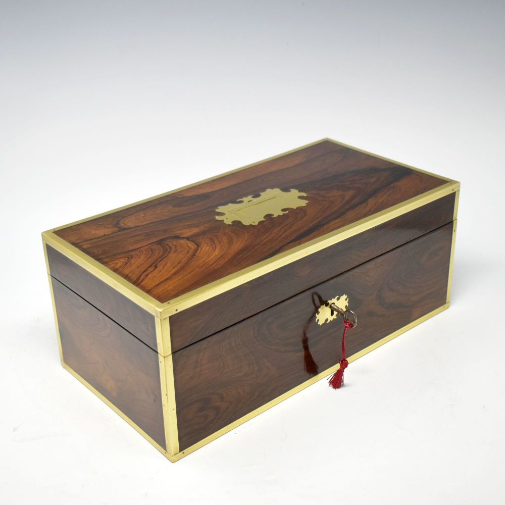 Large antique rosewood box by Bayleys of London.