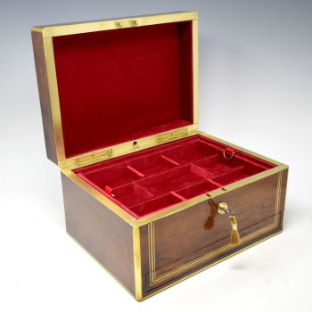 Fine antique rosewood jewellery box by Baxter of Cockspur Street.