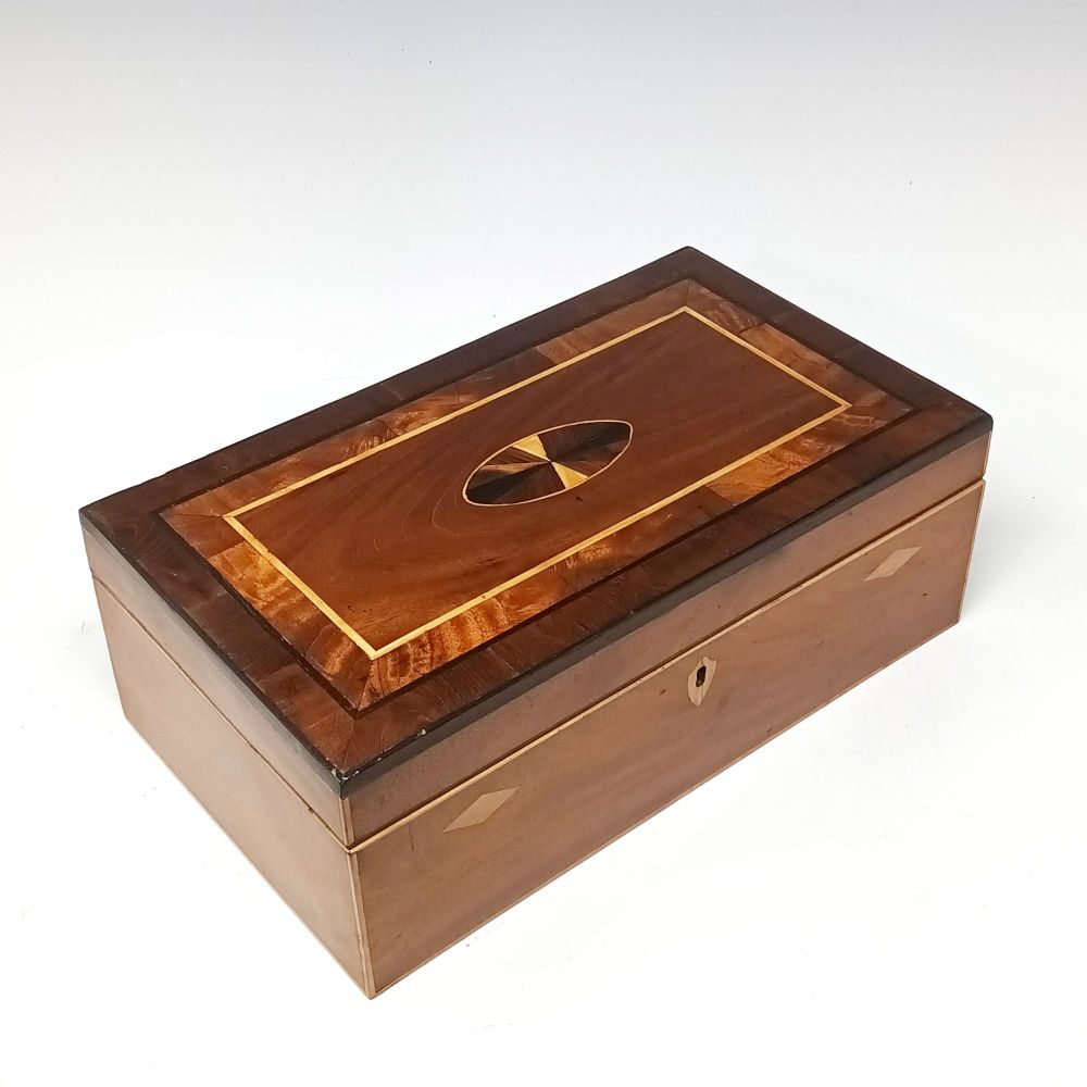 Georgian mahogany & inlaid large box.