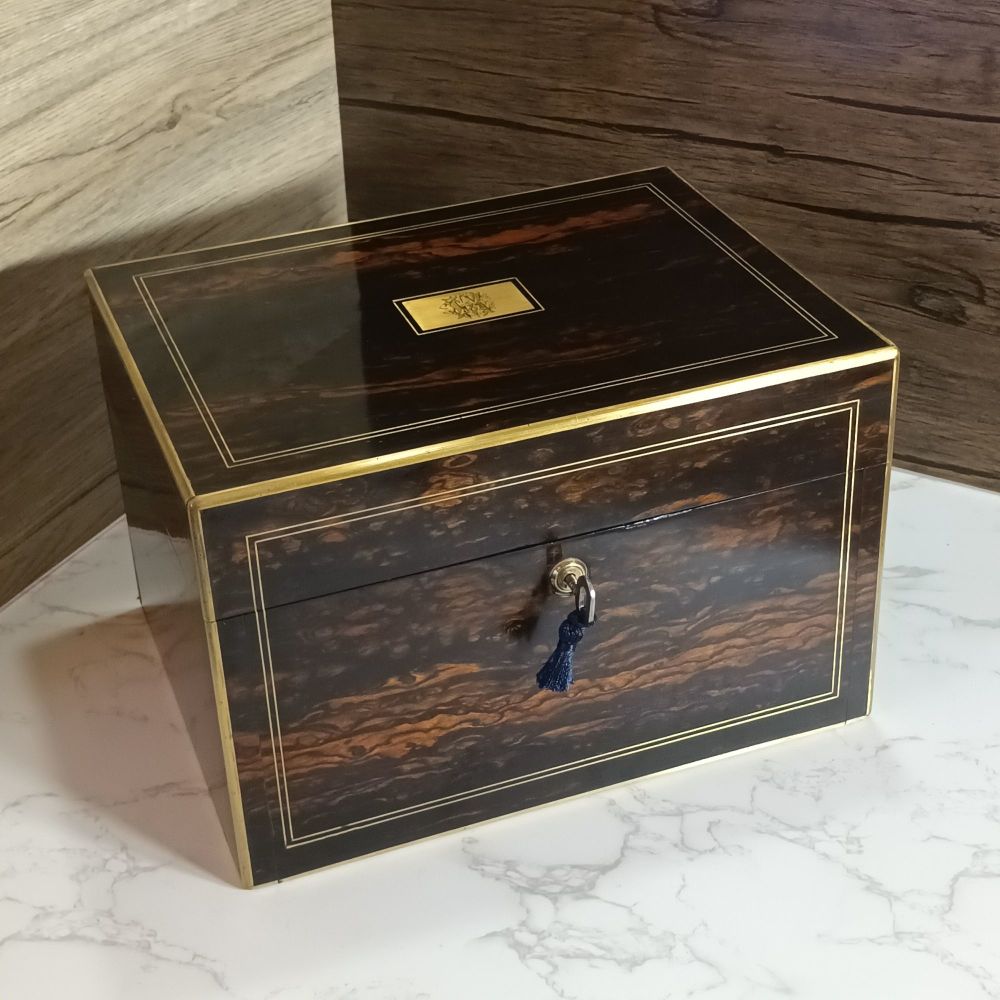 Large antique coromandel  jewellery box.