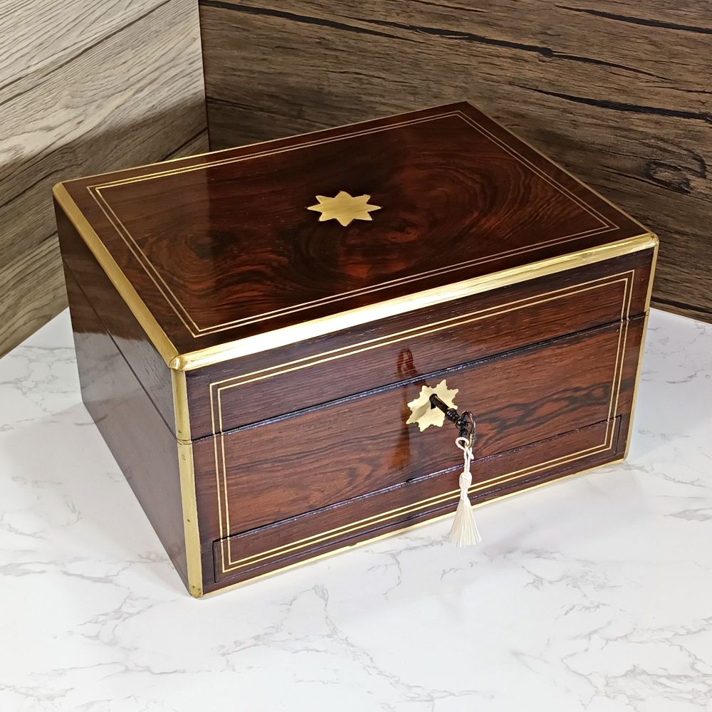 Victorian rosewood jewellery box by Austin, Dublin