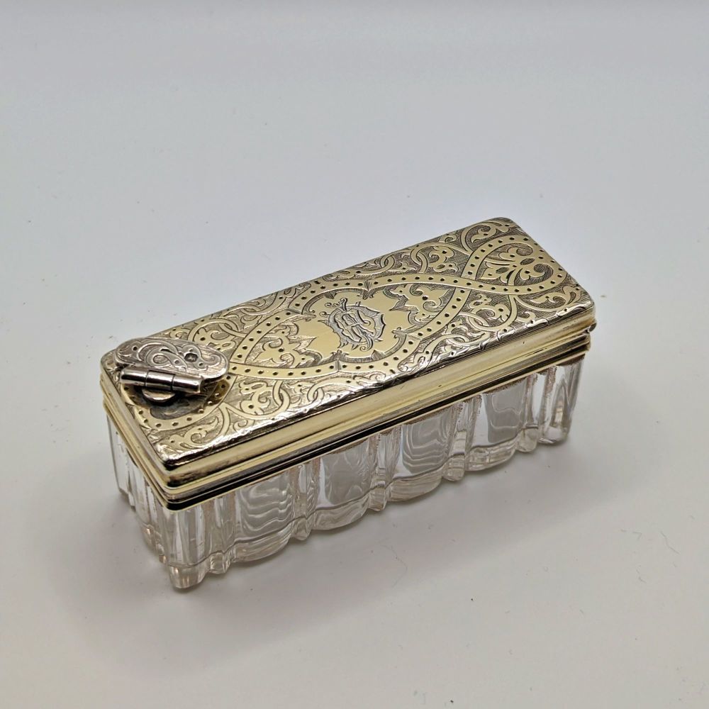 Silver gilt lockdown inkwell / box John Harris London 1864