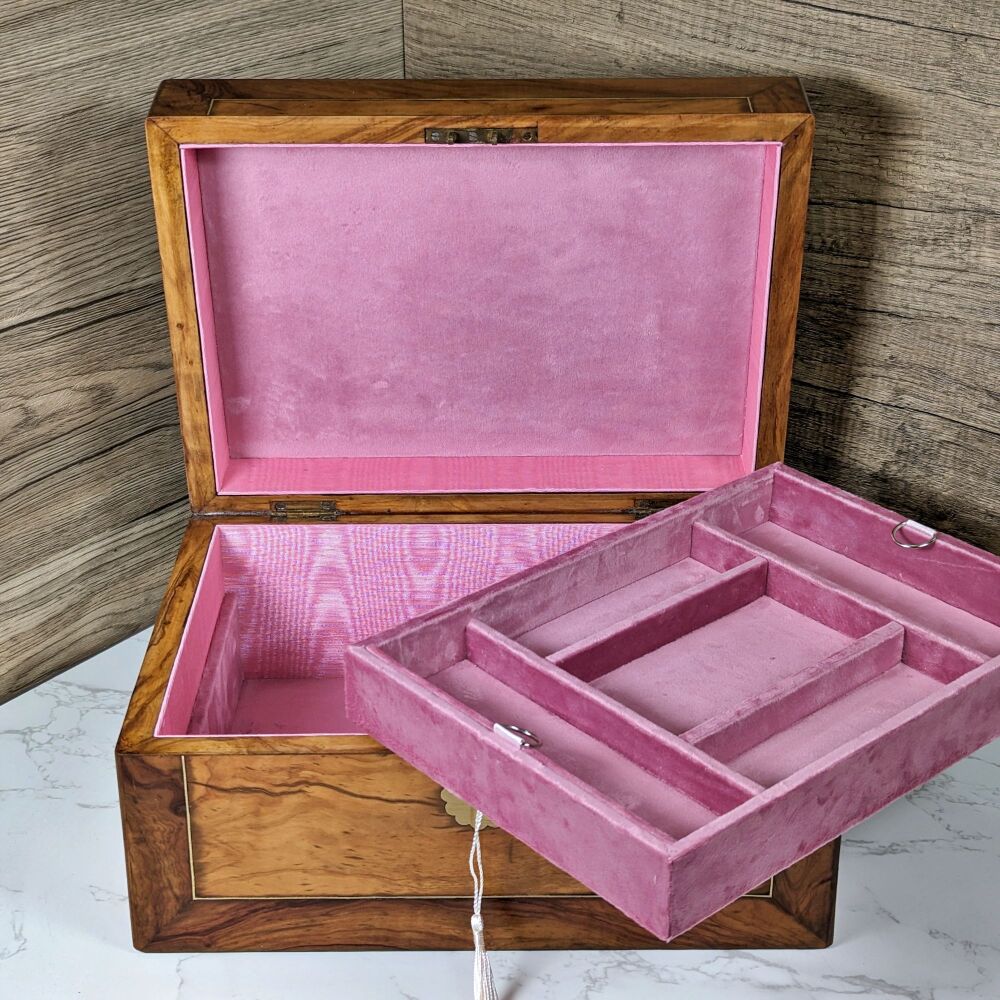 Victorian olivewood jewellery box.