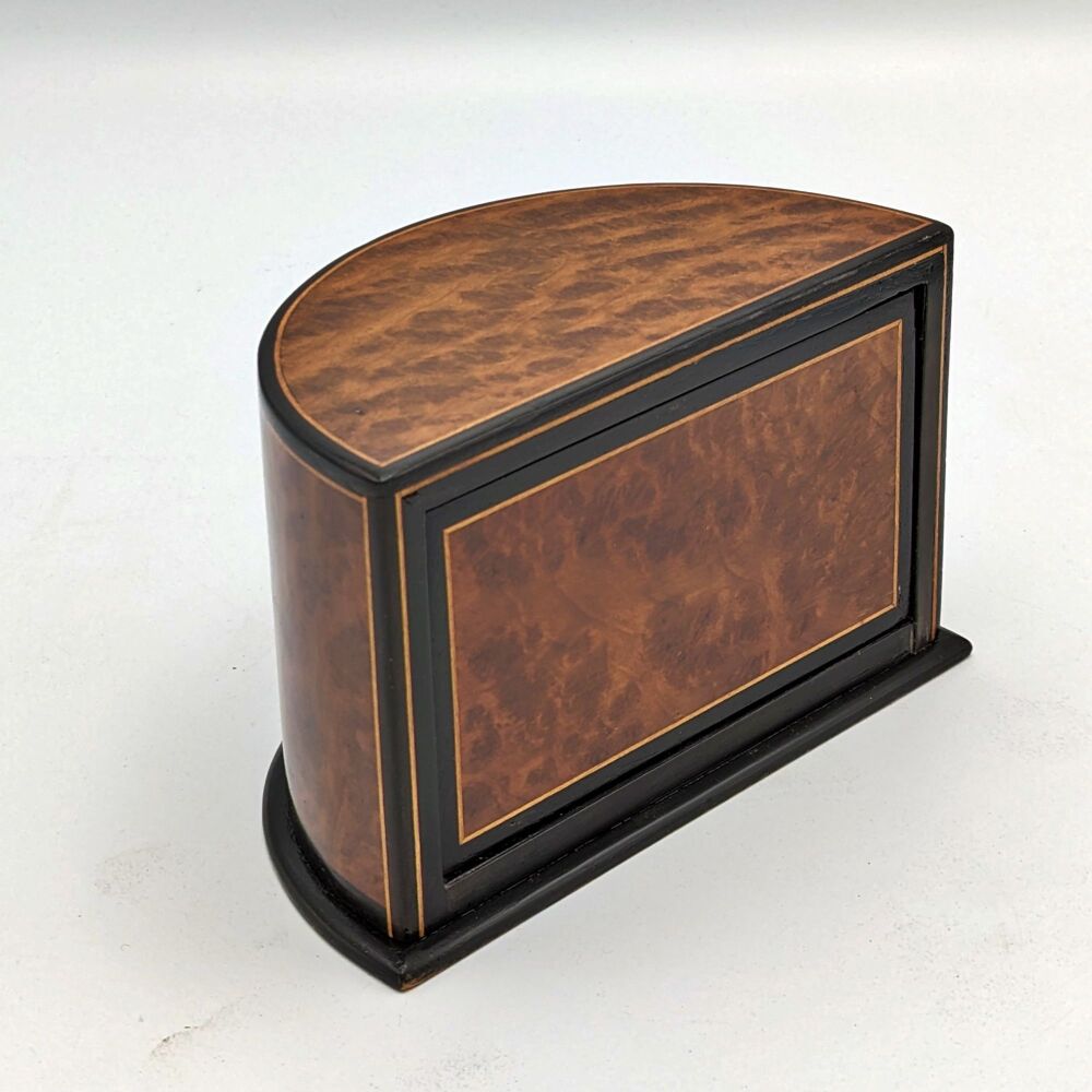 Art Deco amboyna box / dispenser.