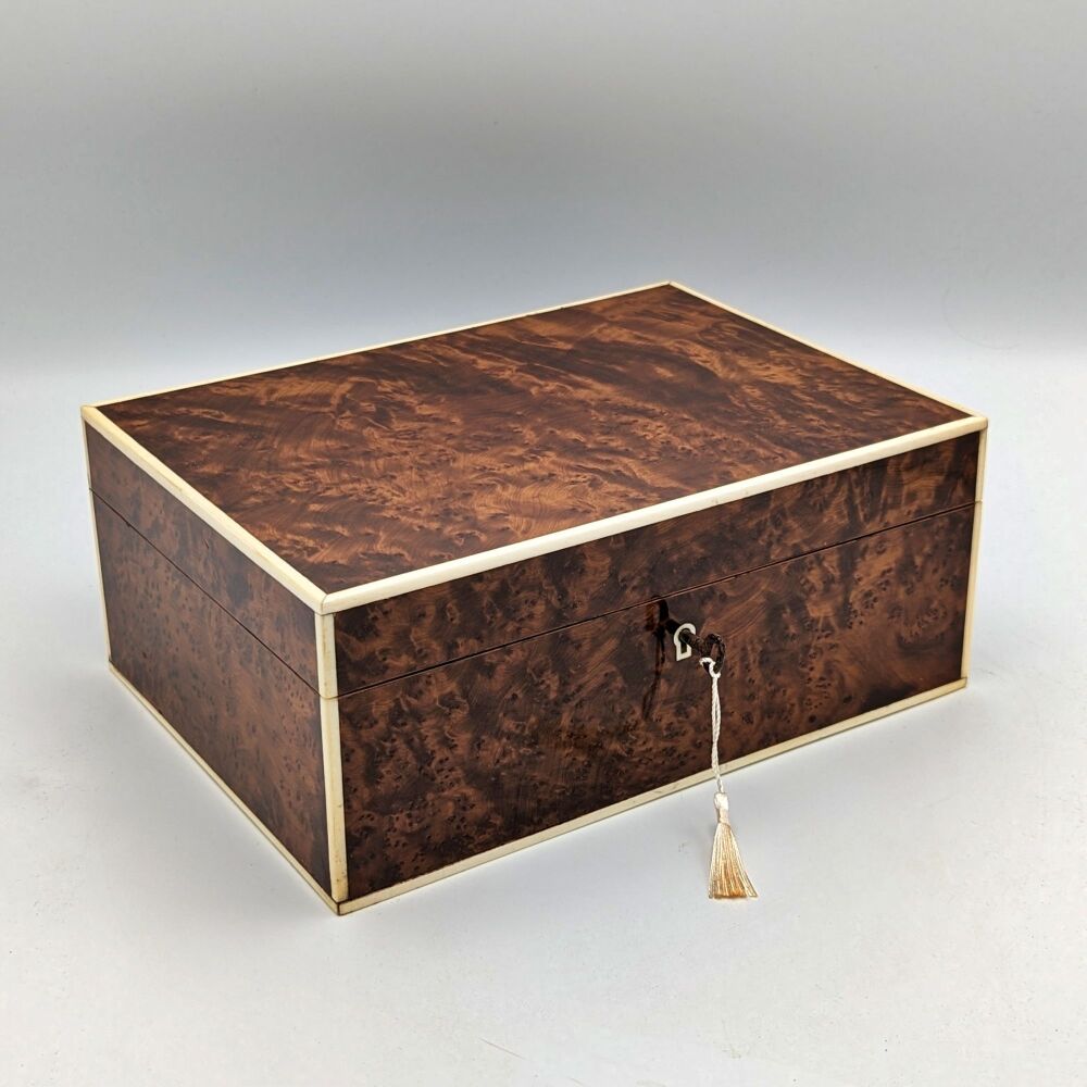 Fine Art Deco amboyna table box.