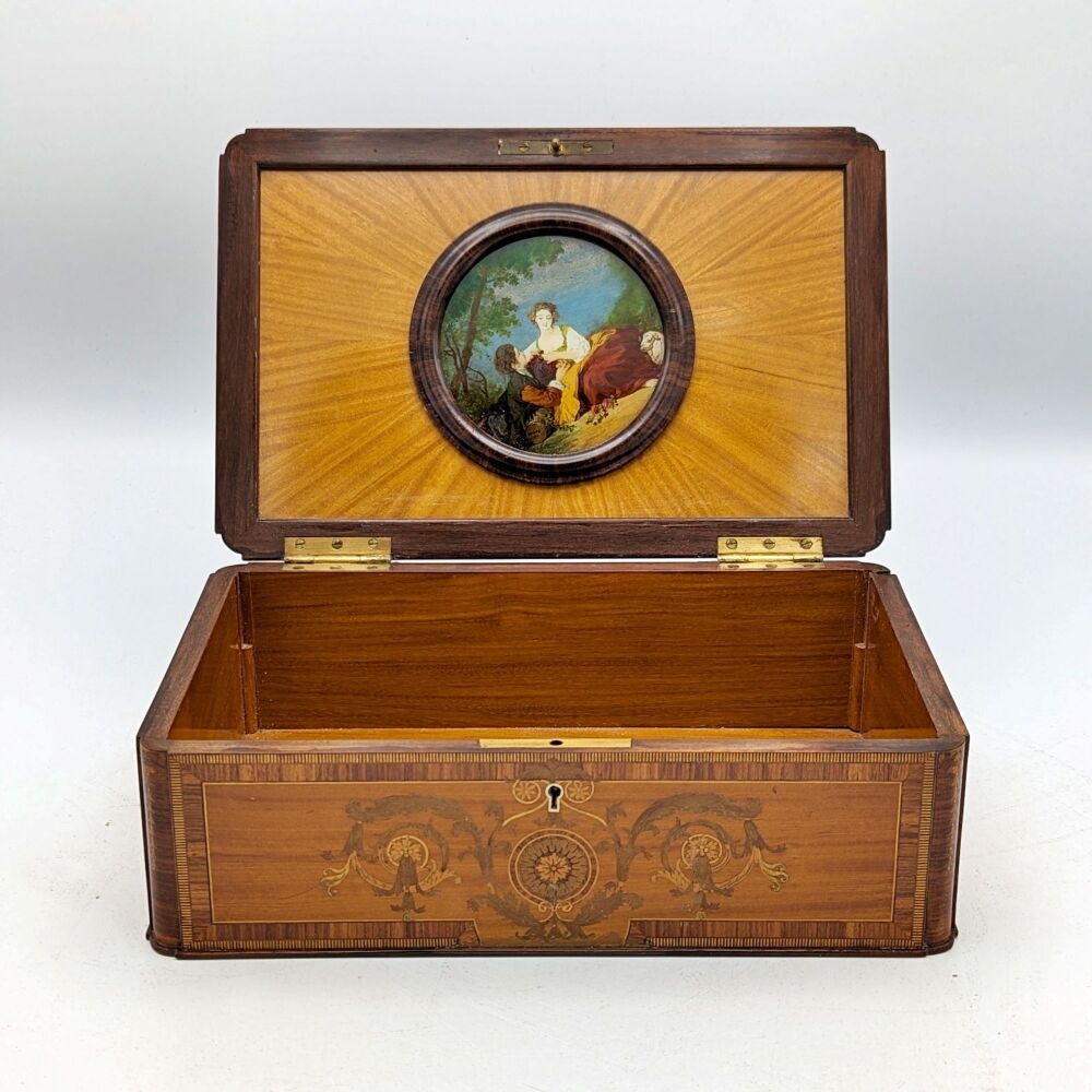 Superb late Victorian satinwood jewellery box.