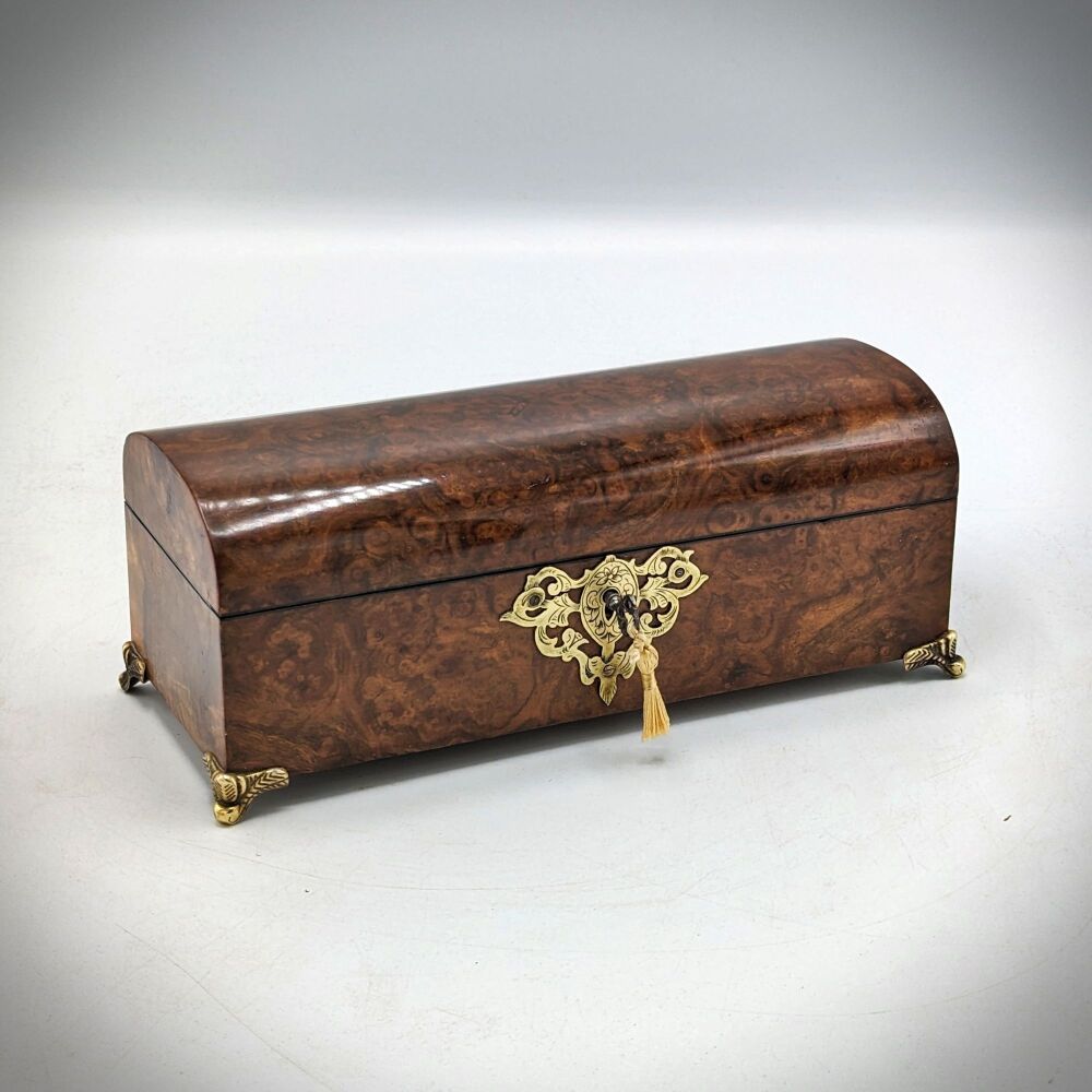 Fine Victorian burr walnut jewellery box.