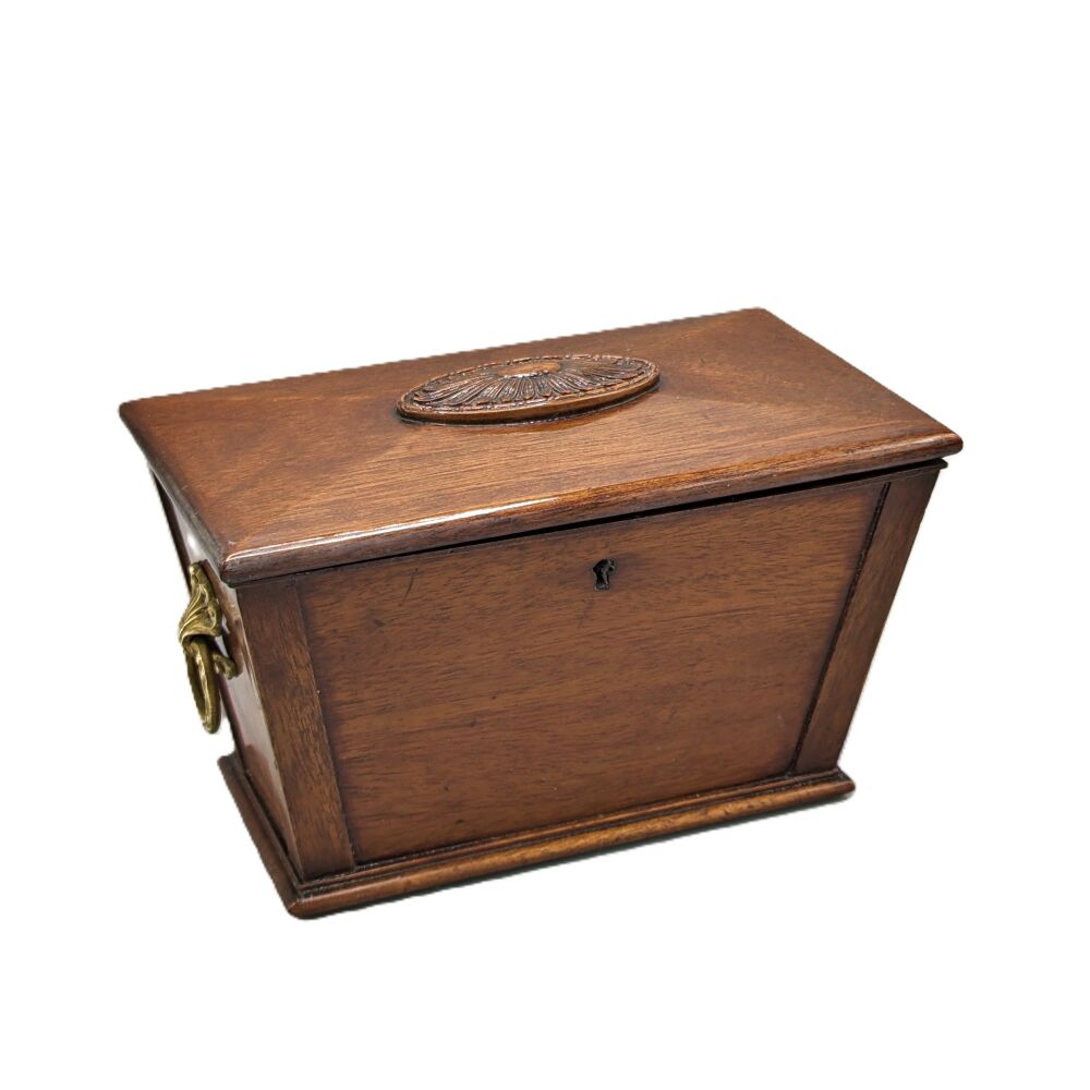 Unusual Edwardian mahogany jewellery / trinket box.