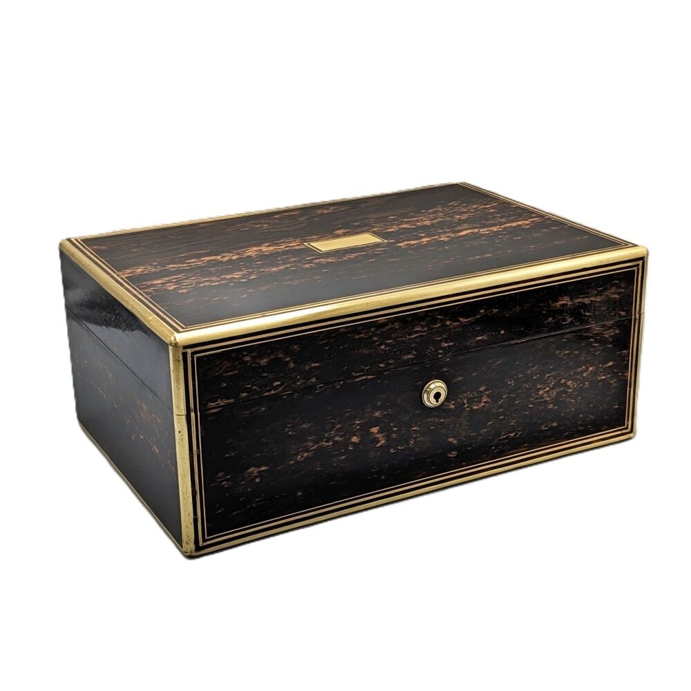 Fine Victorian coromandel jewellery box by Lund, Cornhill.
