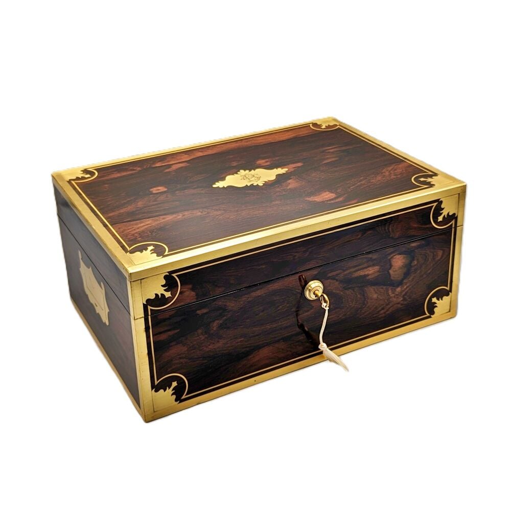 Fine rosewood jewellery box by Edwards, Holborn.