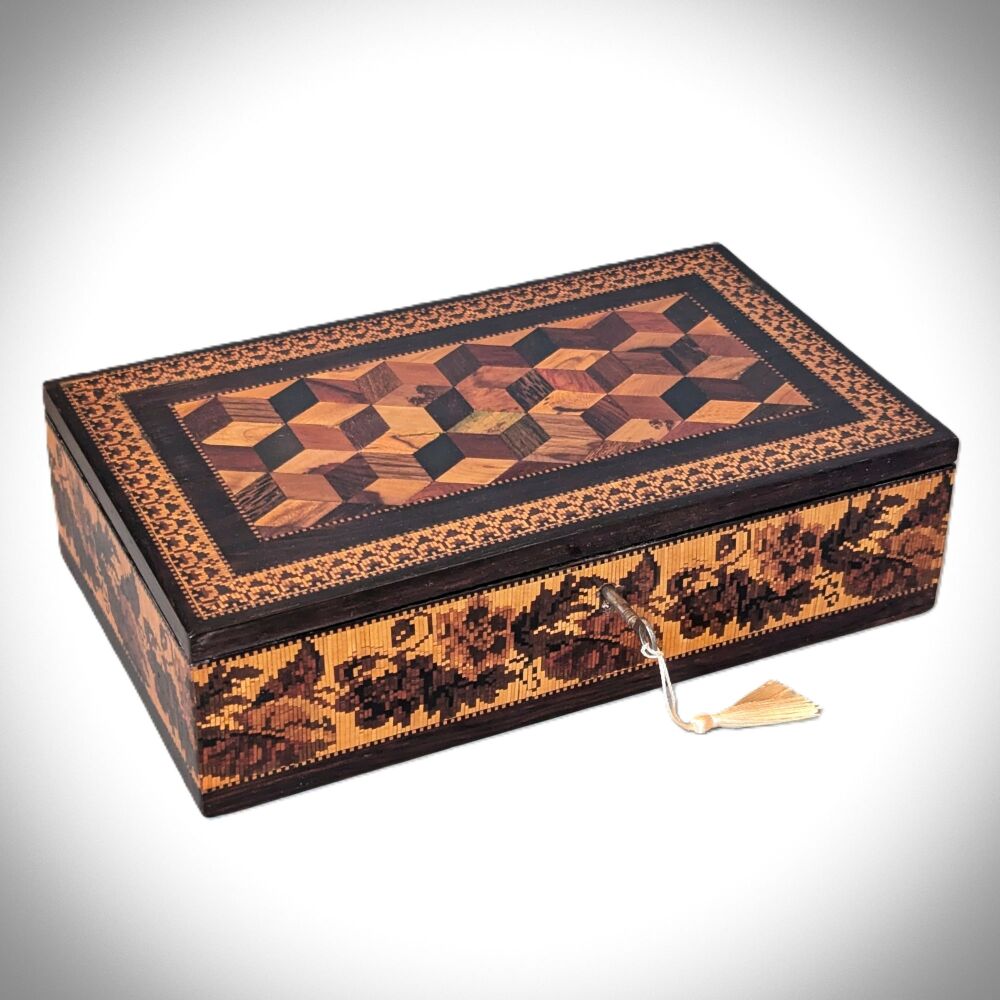 Victorian tunbridge ware box by Thomas Barton.