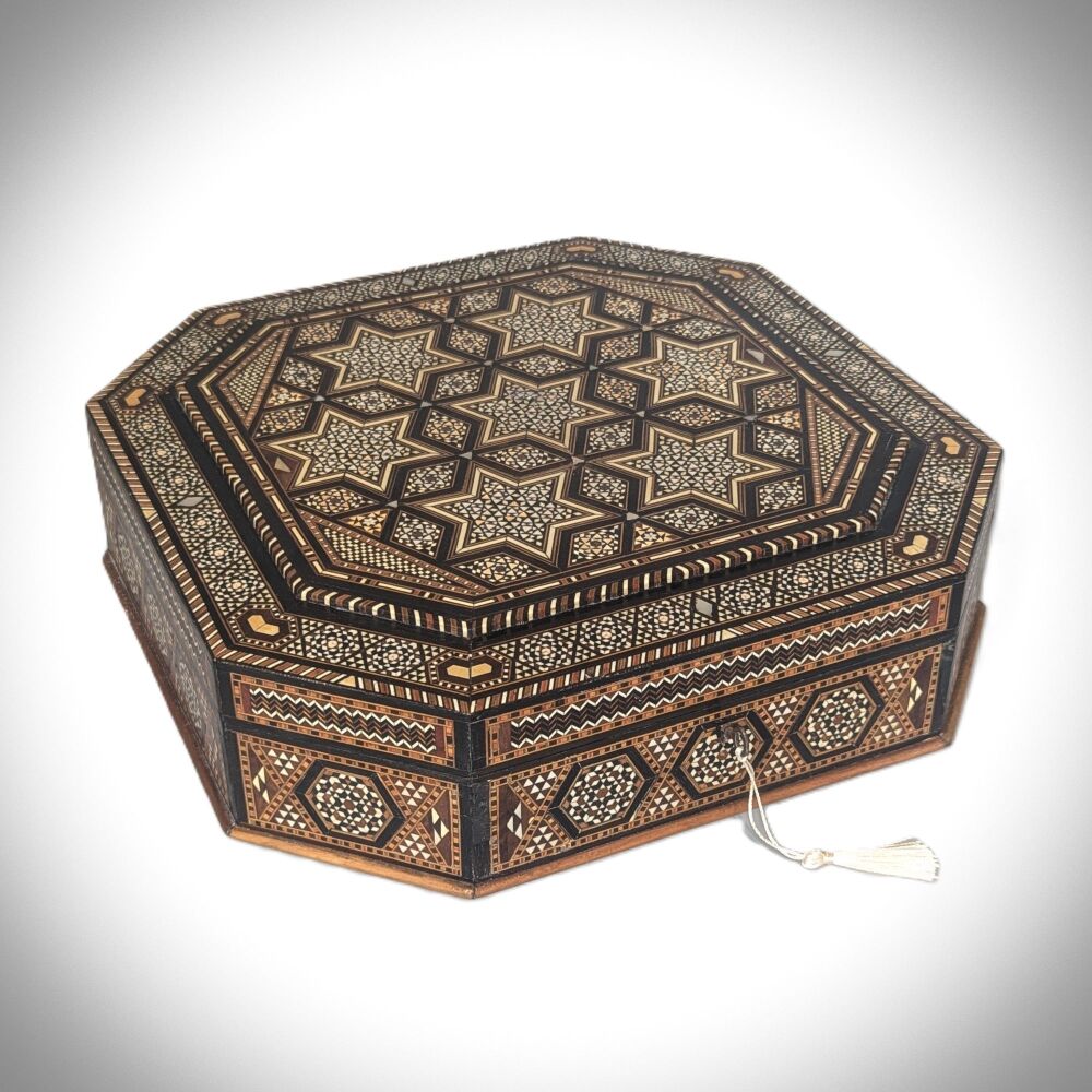 Large early 20th century micro mosaic jewellery box.
