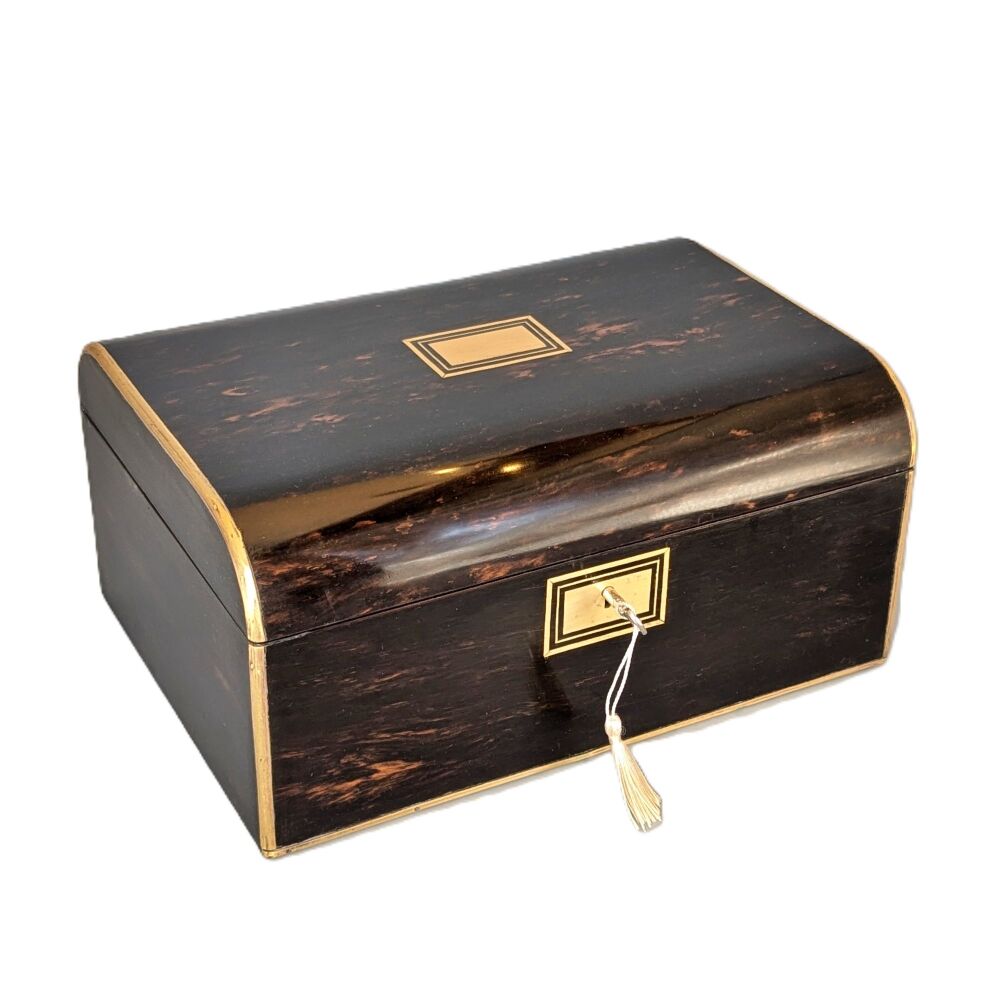 Good Victorian coromandel jewellery / sewing box.