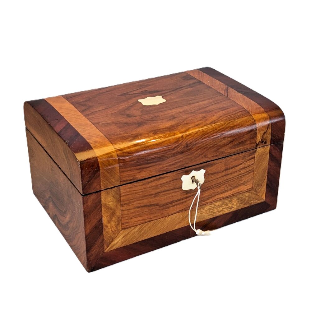 Unusual Victorian walnut jewellery box.