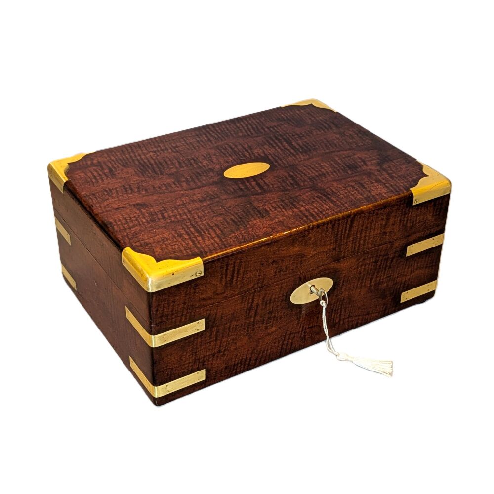 Regency fiddle back mahogany jewellery box.