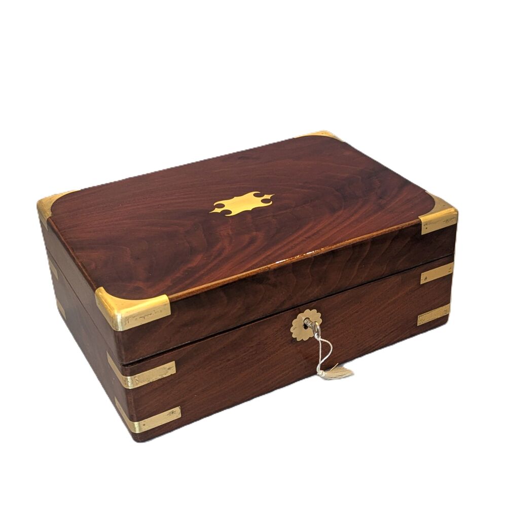 Large Regency Cuban mahogany table / jewellery box