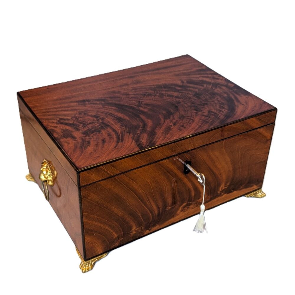 Superb Georgian flame mahogany table box.