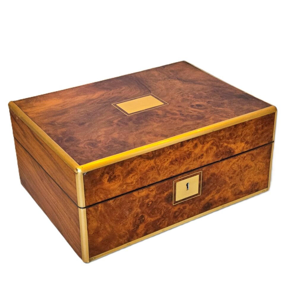 Fine Victorian burr walnut jewellery box.