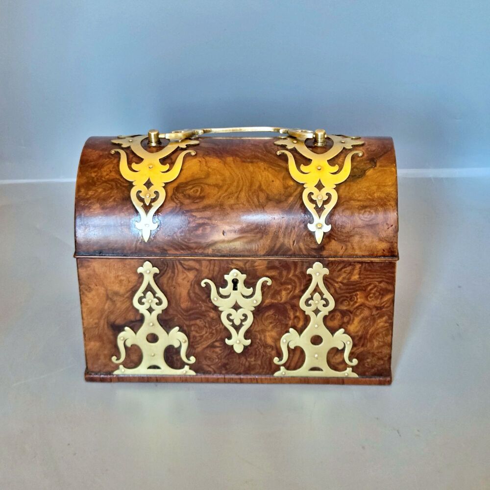 Fine Victorian burr walnut stationery box by Briggs, Picadilly.